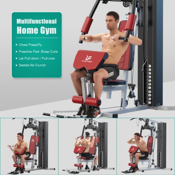 ULTRA FUEGO Multifunctional Home Gym Equipment Workout Station with Pulley System, Arm, and Leg Developer for Full Body Training